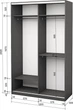 Шкаф-купе двухдверный Roko 120х242х60 см ДСП + Зеркало Серый (20200027493) - изображение 2