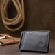 Мужской зажим для денег с монетницей GRANDE PELLE 11548 Черный - изображение 2