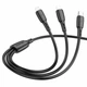 Кабель Borofone BX71 USB to USB-C+microUSB+Lightning 2A, 1m, PVC, PVC connectors, Black - зображення 1
