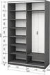 Шкаф-купе двухдверный Roko 160х242х60 см ДСП Серый (20200027598) - изображение 2