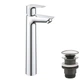 Cмеситель для умывальника с высоким изливом GROHE QuickFix StartEdge 23777001 хром латунь с донным клапаном CV030592 - изображение 3