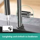 Cмеситель для кухни с выдвижной лейкой HANSGROHE Talis M54 сатин латунь 72800340 - изображение 6