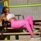 Эластичные женские леггинсы XL push up розовые с высокой талией, антицеллюлитные, лосины дышащие леггинсы для спорта, фитнеса и йоги - изображение 7