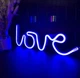 Настенный неоновый светильник ночник Side Love синий - изображение 10