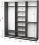 Шкаф-купе трехдверный Roko 209.2х45х242 см Зеркало Серый (20200027275) - изображение 2