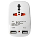 Мережевий розгалужувач трійник Travel Adaptor 823 c 2 USB 7043 13 A білий - зображення 1