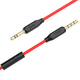 Кабель Hoco AUX audio cable with mic UPA12 TPE 1m black-red - изображение 3
