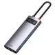 USB-Хаб Baseus Metal Gleam Series 6-in-1 (3xUSB3.0 + 4KHD + RJ45 + Type-C) серый - изображение 5