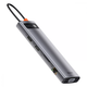 USB-Хаб Baseus Metal Gleam Series 11в1 3xUSB/2x4K HD/Type-C/TF/SD/Type-C PD/VGA/3.5mm/RJ45 сірий - зображення 2