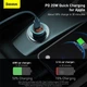 Адаптер автомобильный BASEUS Golden Contactor Pro Dual Quick Charger Car Charger |1USB/1Type-C, 5A/40W, QC/PD| (CCJD-0G) серый - изображение 8