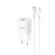 Адаптер мережевий HOCO Type-C to Lightning cable Rigorous charger set |N19| Type-C, 25W, 3A, QC/PD білий - изображение 2