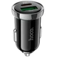 Автомобильная зарядка с быстрой зарядкой QC3.0 HOCO Z44 |1USB/1Type-C, 3A, 20W, QC/PD| Черный - изображение 3