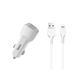 Адаптер Hoco автомобильный Lightning cable Z23 2USB 2.4A white - изображение 1