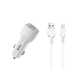 Адаптер автомобильный Hoco Micro cable Z23 2USB, 2.4A white - изображение 1