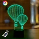3D нічник "Повітряні кулі" (ЗБІЛЬШЕНЕ ЗОБРАЖЕННЯ) подарункова упаковка + 16 кольорів + пульт ДК + мережевий адаптер + батарейки (3ААА) 3DTOYSLAMP - зображення 1