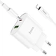 Сетевое зарядное устройство Hoco C95A Lineal PD20W + QC3.0 + кабель Type-C to Lightning - White - изображение 4