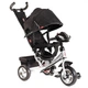 Дитячий триколісний велосипед-коляска з батьківською ручкою Best Trike 6588 / 77-607 колеса зі спіненої гуми, з музикою та світлом, Чорно-сірій - зображення 1
