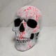 Декоративний череп із гіпсу - White skull neon - зображення 1