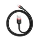 Кабель Baseus CALKLF-A19 Cafule Lightning USB 2.4A 50см Black-Red - изображение 4