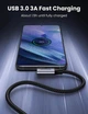 Кабель Ugreen US385 USB 3.0 Male to USB Type-C Male 3A 90-Degree Angled Cable 1 м Black (20299) - зображення 2