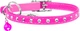 Ошейник Collar WAUCAT GLAMOUR с резинкой, клеевыми стразами Для кошек (ширина 9 мм, Длина 22-30 см) Розовый (32547Collar) - изображение 2