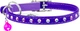 Ошейник Collar WAUCAT GLAMOUR с резинкой, клеевыми стразами Для кошек (ширина 9 мм, Длина 22-30 см) Фиолетовый (32549Collar) - изображение 2