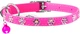 Ошейник Collar WAUCAT GLAMOUR с резинкой, клеевыми стразами "Цветочек" Для кошек (ширина 9 мм, Длина 22-30 см) Розовый (32557Collar) - изображение 2