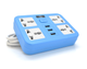Сетевой фильтр ТВ-Т15, 4 розетки + 3 USB, 2 м, сечение 3х0,75мм, 2500W, Blue - изображение 1