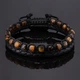 Набір браслетів із шкіри та тигрового ока "Впевненість" (Розмір: 19 см)(VP-291-19) - зображення 1