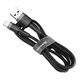 Кабель Baseus CALKLF-BG1 Cafule Lightning USB Apple 2.4A 1m Black-Grey - зображення 5