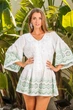 Пляжное платье с салатовой вышивкой Fresh Cotton 1367 F-1c 48(XL) Белый - изображение 1