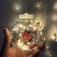 Светодиодная гирлянда-штора прозрачные шары Подарок 10 шт Magnetic 3 м и 200 LED, свет ламп-теплый белый - изображение 6