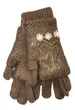 Коричневые вязаные женские перчатки-митенки Shust Gloves - изображение 1