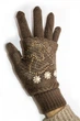 Коричневые вязаные женские перчатки-митенки Shust Gloves - изображение 3