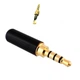 Штекер EARUELETRIC 3.5 мм TRRS mini-jack джек стерео 4pin металлический корпус черный - изображение 1