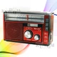 Портативный FM радиоприемник GОLОN RХ-382 ФМ радио проигрыватель с флешкой USB ЮСБ на аккумуляторе от батареек от сети, Красный - изображение 1