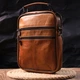 Удобная мужская сумка с ручкой кожаная 21273 Vintage Рыжая - изображение 7