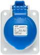 Розетка встраиваемая IDE 16A 250В 2P+E IP44 наклонная силовая Синяя (2301) - изображение 2