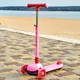 Детский складной трехколесный самокат iTrike mini 2579 со светящимися колесами Розовый - изображение 1