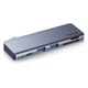 USB-хаб адаптер Baseus Harmonica 5в1 (док станция, 100W, 3xUSB3.0 + HDMI 4KHD + Type-C PD + TF + SD) - Серый - изображение 2