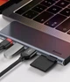 USB-хаб адаптер Baseus Harmonica 5в1 (док станция, 100W, 3xUSB3.0 + HDMI 4KHD + Type-C PD + TF + SD) - Серый - изображение 6