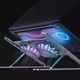 Подставка для ноутбука складная портативная DOAKT регулируемая с подсветкой и охлаждением до 17.3" Silver (P11F) - изображение 5