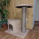 Круглый домик с когтеточкой и лежанка для котика кошки дряпка 60х40х55см бежевый - изображение 3