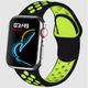 Силиконовый ремешок Fruct Nike Sport Band for Apple Watch 42/44/45/46/49 mm Black Lime - изображение 1