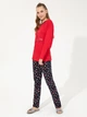 Пижама (лонгслив + штаны) женская хлопковая U.S. Polo Assn 16826 L Red (8680557381566) - изображение 3