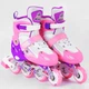 Роликовые коньки Best Roller (34-37) светящиеся PVC колёса, в сумке. Pink (98868) - изображение 1