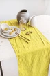 Скатертина-доріжка Раннер з лляної тканини TouchableLinen 1 шт 30*250 см Жовтий - зображення 1