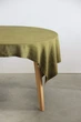 Лляна скатертина на стіл TouchableLinen 1 шт 100х100 см Зелений - зображення 1