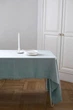 Льняная скатерть на стол TouchableLinen 1 шт 200 см (круглая) Пыльно-голубой - изображение 4