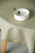 Льняная скатерть на стол TouchableLinen 1 шт 100х100 см Оливковый - изображение 3